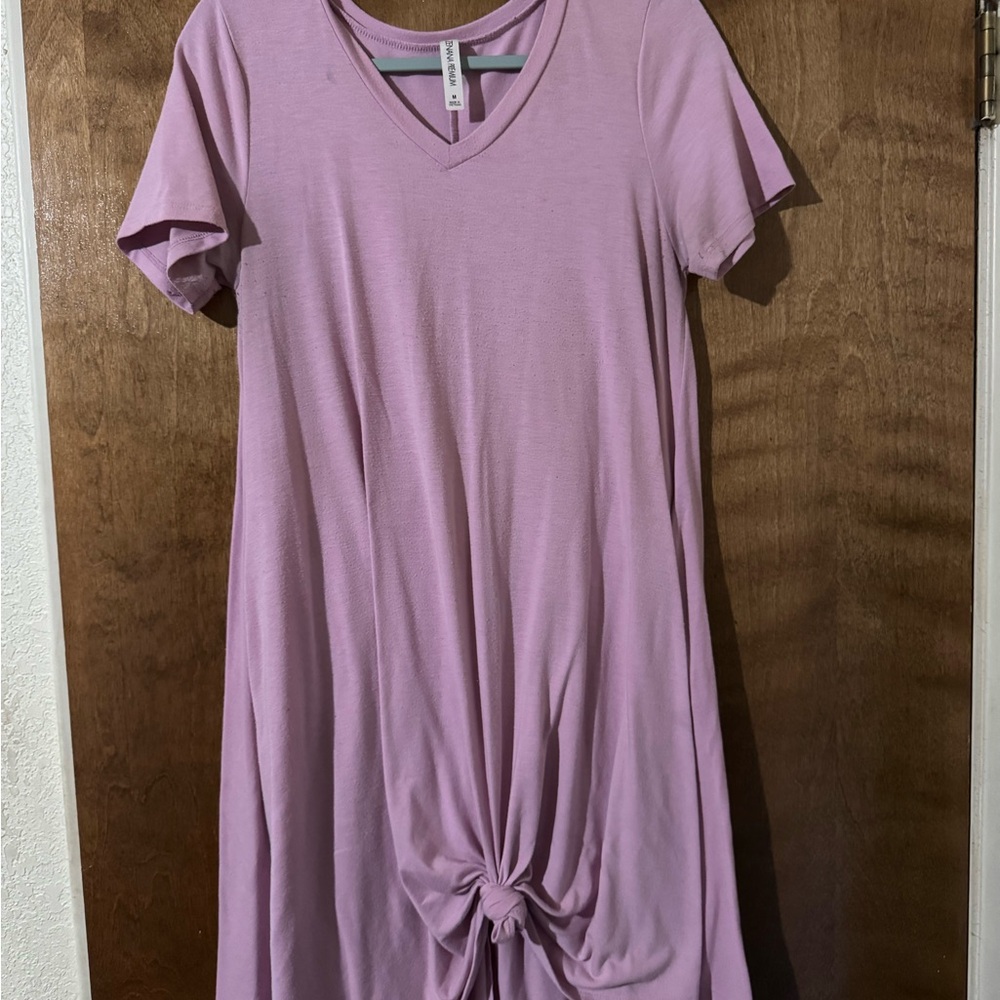Zenana Outfitters Lavender Knot Midi Dress